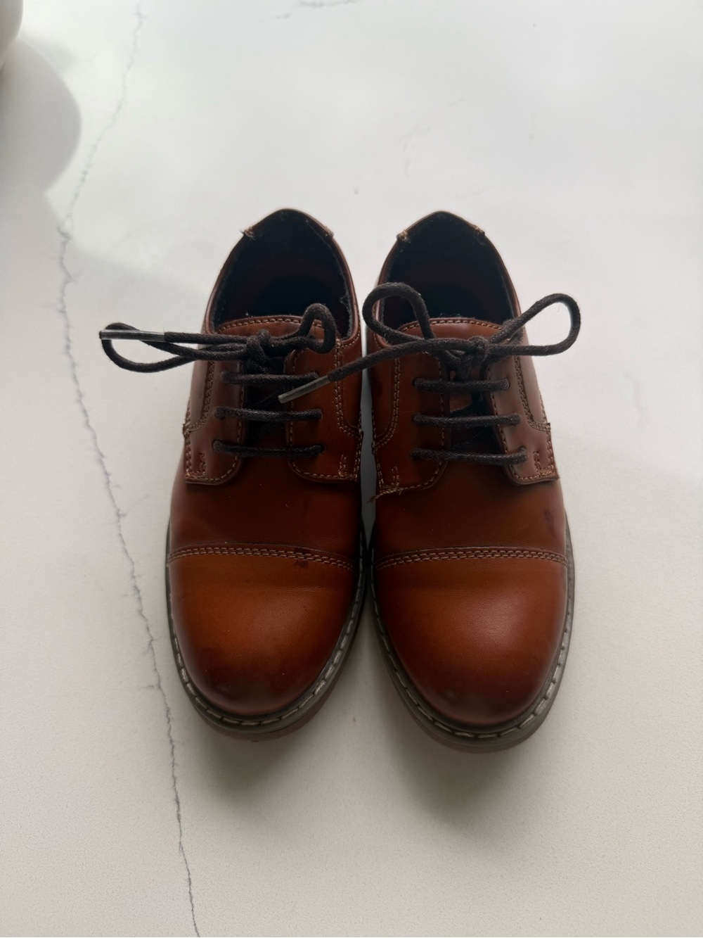 Bruno Marc Little Boys (size 10) Brown Leather Dress Oxfords with Laces
